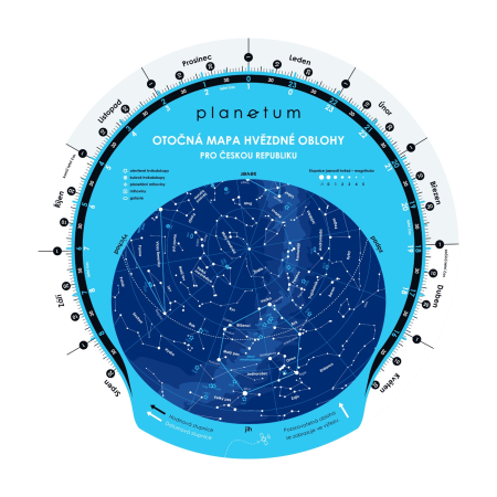 Základní otočná mapa hvězdné oblohy "Planetum"